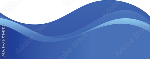 Modern blue business banner white transparent background with dynamic curve and shadows