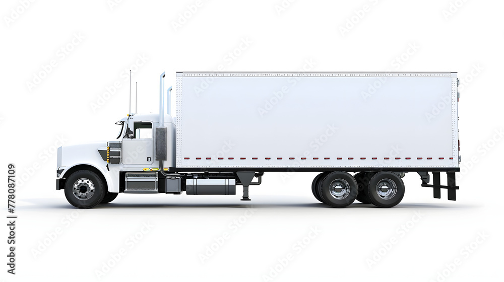white truck isolated on white background, mock up white truck isolated on white background, mock up