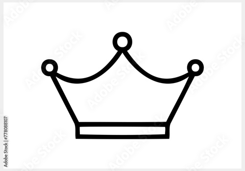 Doodle crown icon isolated. Sketch clipart. Vector stock illustration. EPS 10