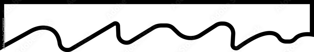 Border shape in outline style editable stock for website design. Vector banner header and separator. Background section and frame template. Abstract curve top headline icon on transparent background.