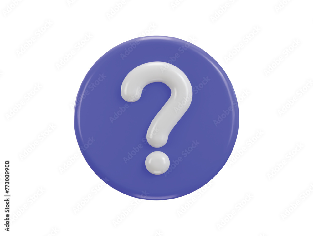 purple question mark icon with circle button icon 3d render purple question mark icon with circle button icon 3d render