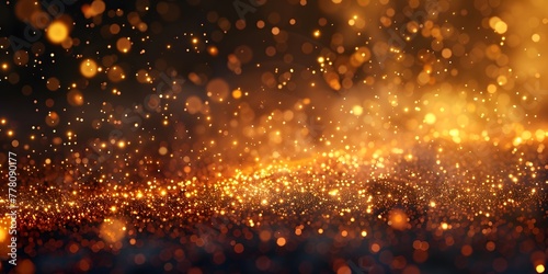 Vibrant Golden Glitter Igniting the Darkness with its Fiery Glow and Dynamic Energy