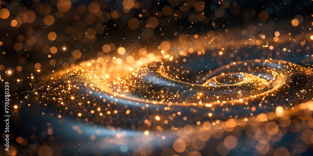 Whirling Vortex of Captivating Golden Glitter Casting a Mesmerizing Glow on Enchanting Celestial Stage Whirling Vortex of Captivating Golden Glitter Casting a Mesmerizing Glow on Enchanting Celestial Stage
