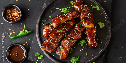 grilled sausages on a grill ,Honey Soy Chicken Wings