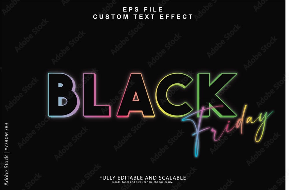 Black Friday 3d editable text effect