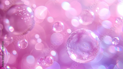 Abstract background made of pink bubbles. AI generative.