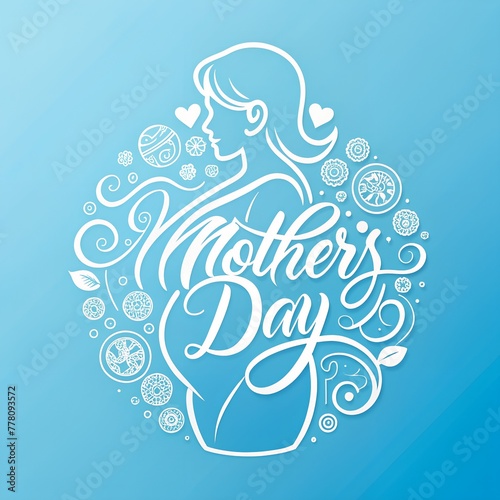 Light blue artistic design related to mother day