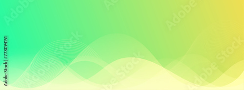 background banner. Green and yellow, wave effect style. Abstract background © mukhamad