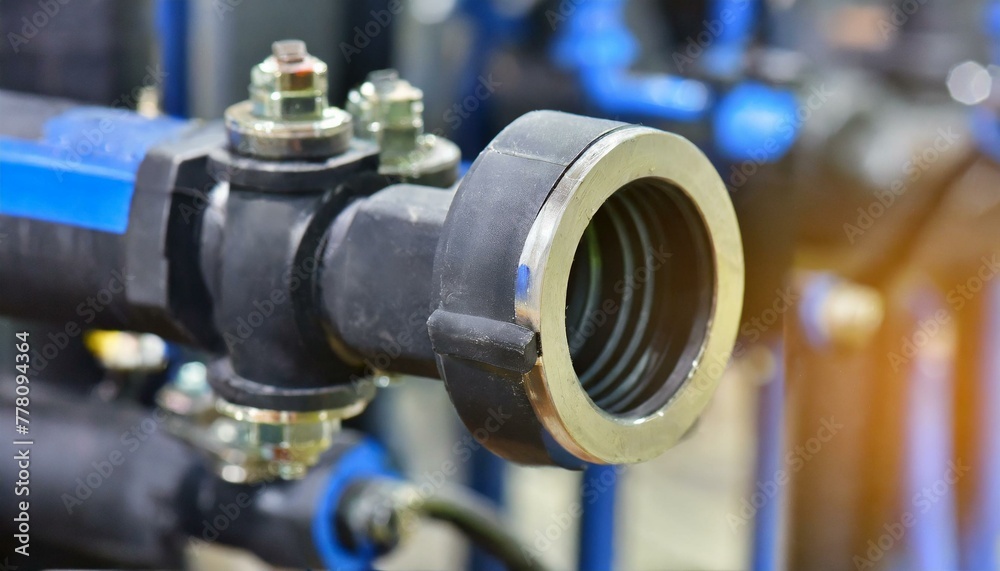 Fototapeta premium Close-up join pipe socket beautiful Blur background Join Pipe Socket Against Beautifully Blurred Background