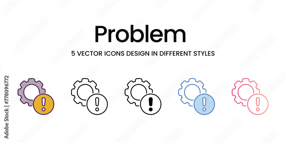 Problem Icons different style vector stock illustration Problem Icons different style vector stock illustration