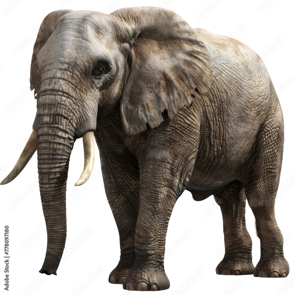 Obraz premium African Elephant Isolated on Transparent Background