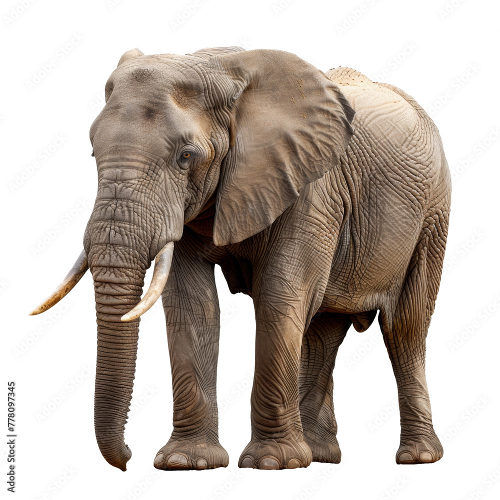 Obraz premium African Elephant Isolated on Transparent Background