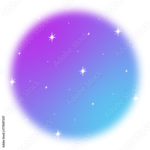 Blurred gradient circle with Sparkling star.