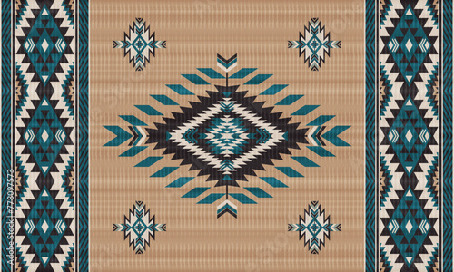 American tribal ethnic native pattern.Traditional Navajo,Aztec,Apache,Southwest and Mexican style fabric pattern.Abstract vector motifs pattern.For fabric,clothing,blanket,carpet,woven,wrap,decoration