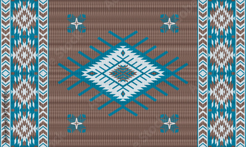 American tribal ethnic native pattern.Traditional Navajo,Aztec,Apache,Southwest and Mexican style fabric pattern.Abstract vector motifs pattern.For fabric,clothing,blanket,carpet,woven,wrap,decoration