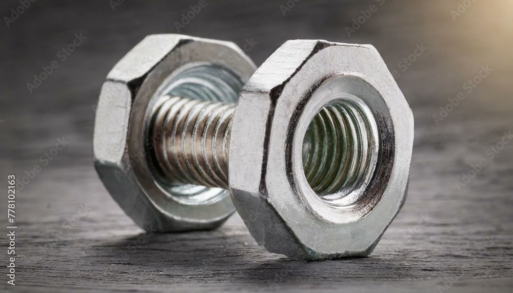 Close-up nut bolt transparent background Steel nut bolt Precision Engineering Close-up nut bolt transparent background Steel nut bolt Precision Engineering