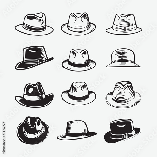 Hat silhouette vector illustration