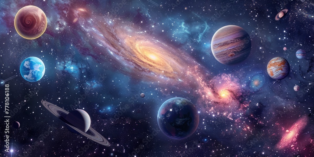 The brilliant, enigmatic planets and galaxies in space