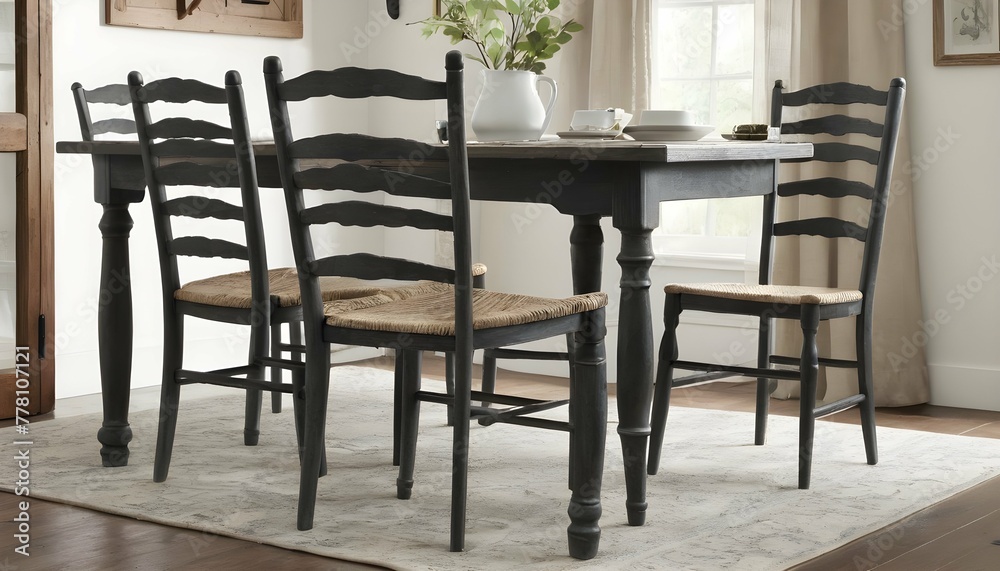 A-Farmhouse-Style-Dining-Chair-With-A-Ladder-Back-