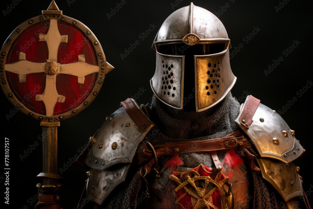 The Templar Cross shines brightly as Knights Templar Christian Warriors The Templar Cross shines brightly as Knights Templar Christian Warriors
