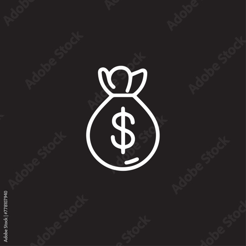 Money Bag in cartoon, doodle style . Image for t-shirt, web, mobile apps and ui. Isolated 2d vector illustration in logo, icon, sketch style, Eps 10, black and white. AI Generative