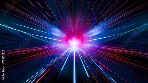 Create a mesmerizing blend of neon technology and mystical symbolstechnologysci fineon