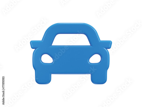 car icon 3d rendering vector illustration