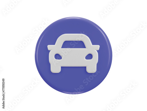 car icon 3d rendering vector illustration