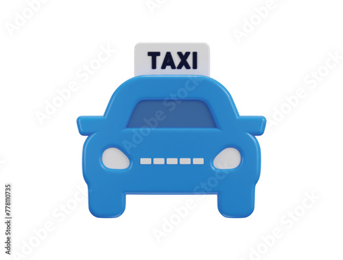 taxi car icon 3d render