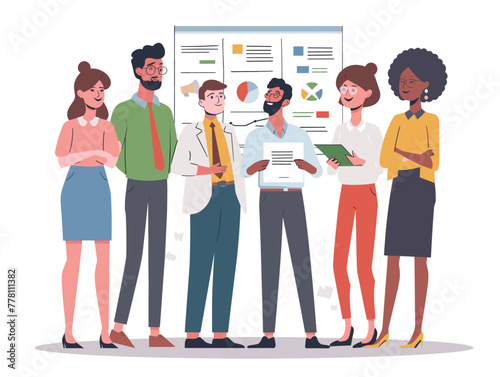 sales team presenting product to potential clients animated