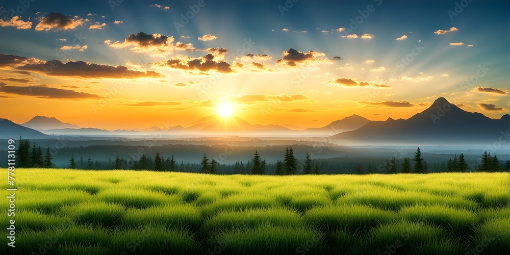 sunrise over a meadow