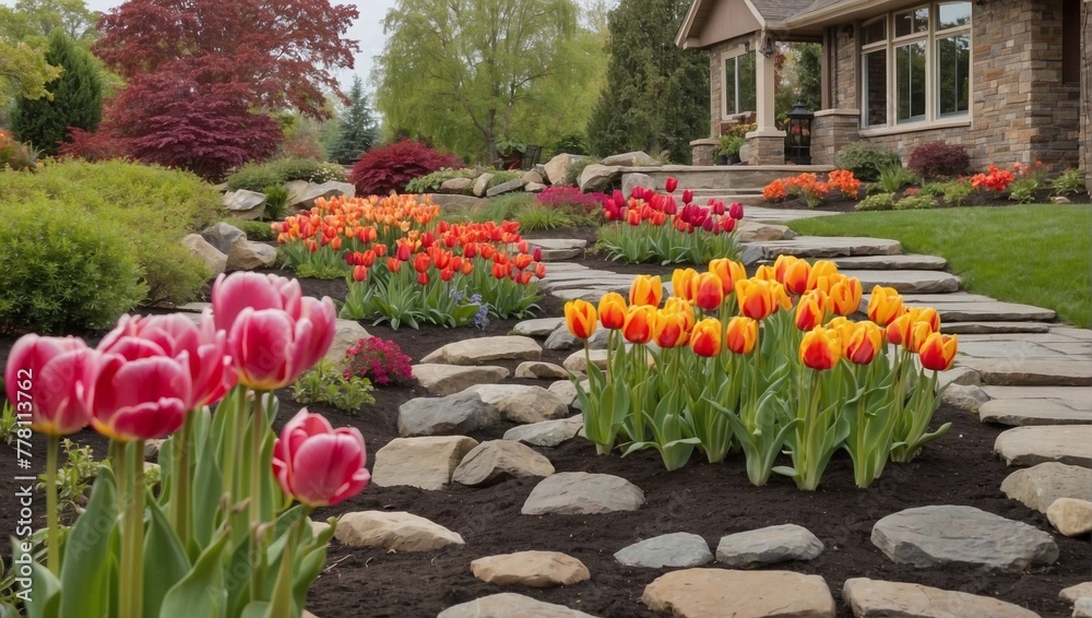 Fototapeta premium tulips in the park