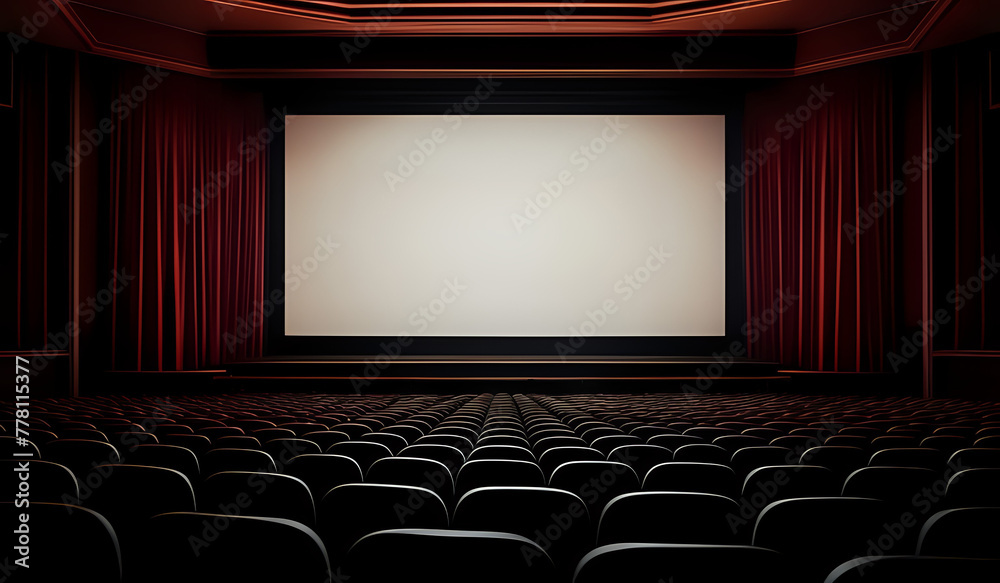 Cinema theater empty indoor. Film projection. Movie event festival show. Cinema theater empty indoor. Film projection. Movie event festival show.