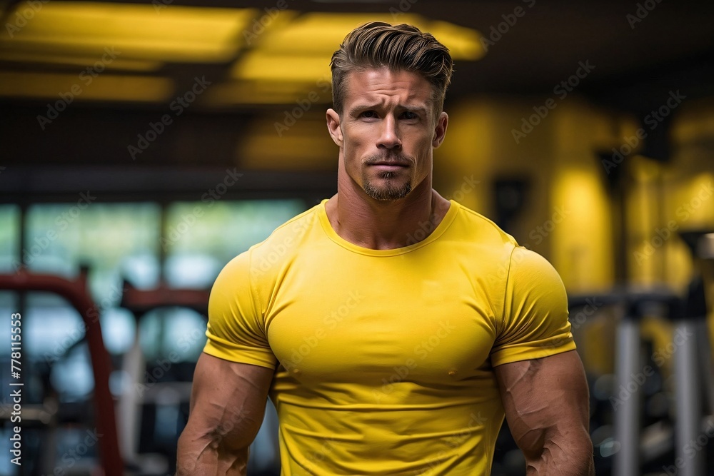 American fitness model in colorful top with well defined abdominal muscles. American fitness model in colorful top with well defined abdominal muscles.