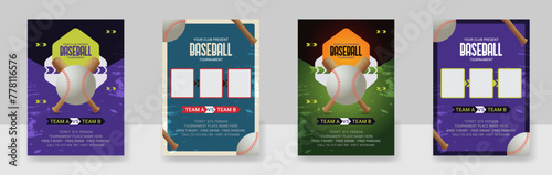 A set of Creative Baseball Championship League flyer Poster Vector Design
