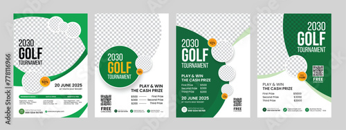 golf tournament championship flyer brochure cover leaflet design template, golf annual sports event vector illustrator.  photo