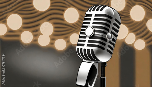 air on microphone mic music radio fm broadcast telecom retro live concert entertainment to sing vintage entertain club celebrity voice audience audio background band black chrome