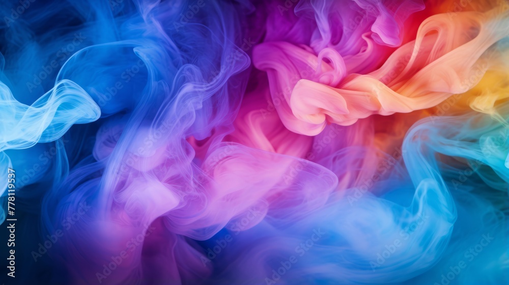 Abstract swirls of colored smoke at a wedding party