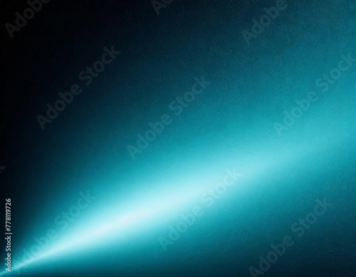 Glowing light blue ray abstract dark grainy background noise texture poster header backdrop cover design © Nolan