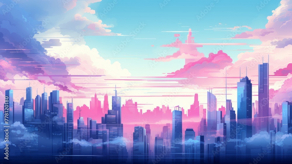 An undefined, minimalist cityscape with a futuristic vibe