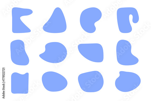 Abstract boho shapes, trendy modern organic stains silhouettes,nature simple aesthetic elements.Modern contemporary collage, various cute blobs.Isolated. Vector illustration