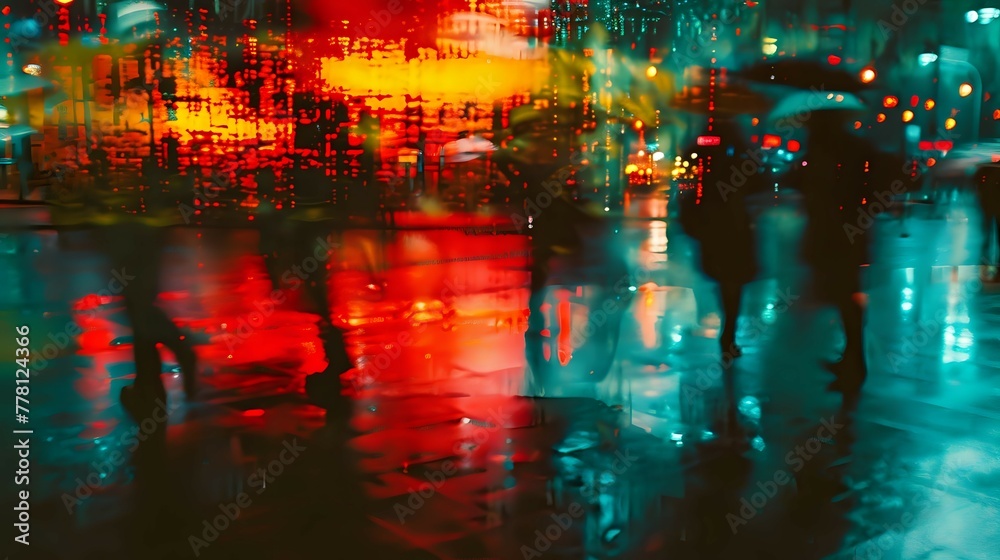 Fototapeta premium Midnight Mystery in the Rain./n