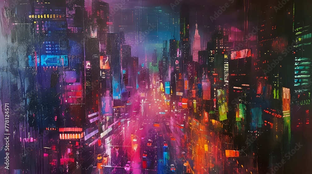 Fototapeta premium Sparkling City Twilight./n