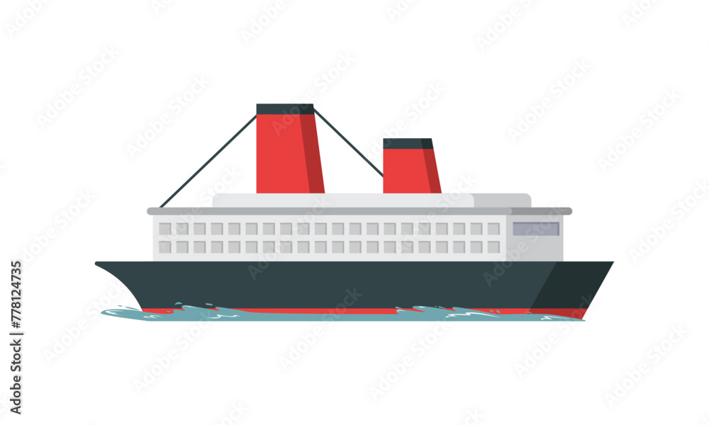 Cargo ship container in the ocean transportation, shipping freight transportation. illustration vector