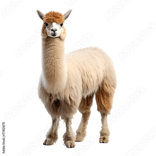 a white llama with a fluffy hair © rodion