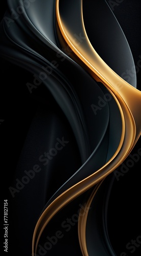 a black and gold wavy background
