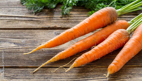 carrots on a wooden background
