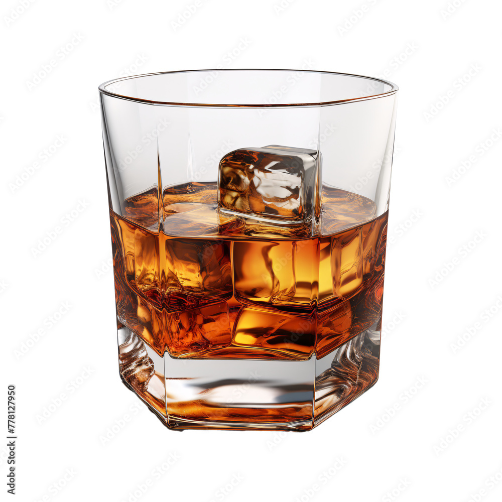 a glass of amber liquid with ice cubes a glass of amber liquid with ice cubes