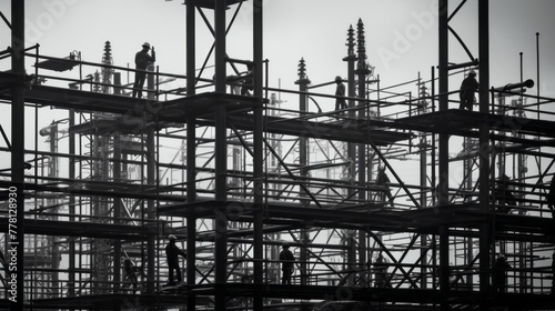 Mesmerizing construction pattern, a symphony of industry in action