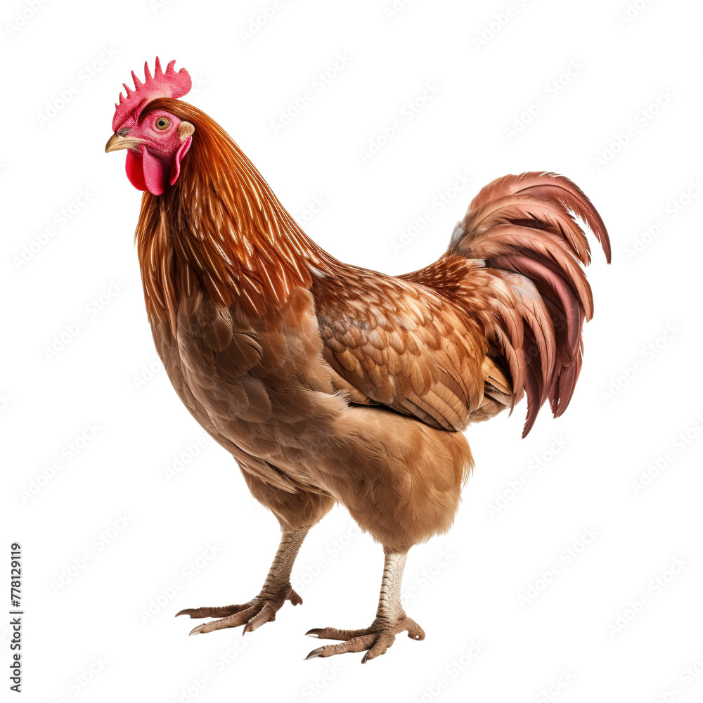 Fototapeta premium a rooster standing on a white background